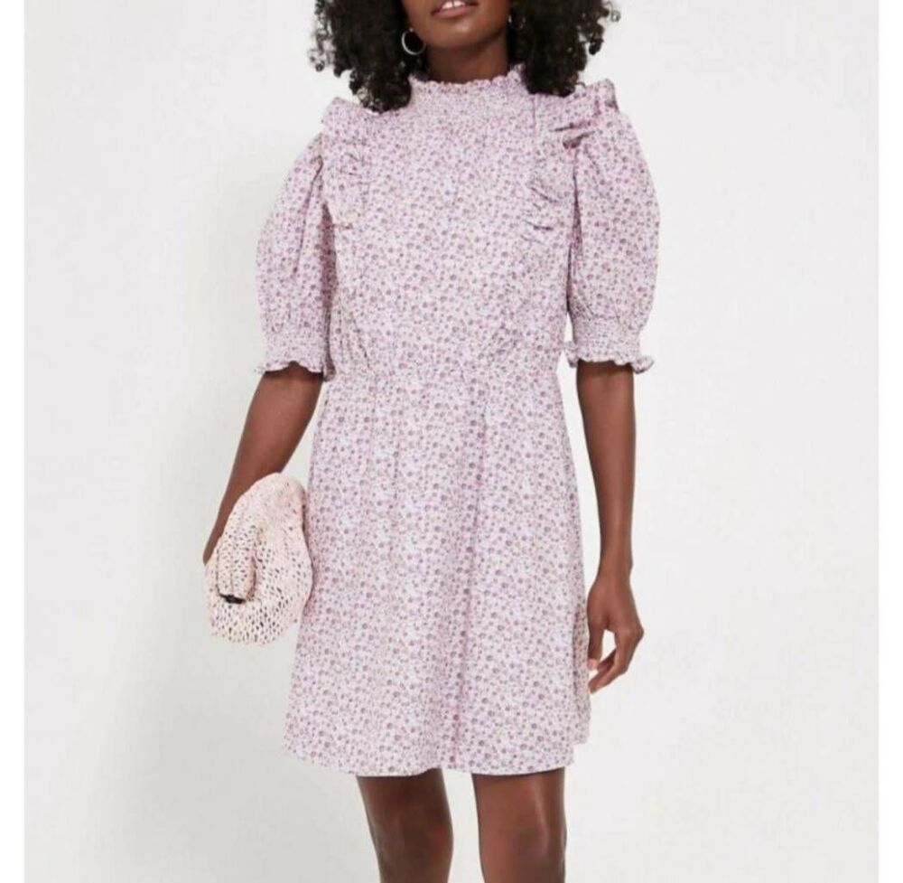 Tuckernuck Hyacinth House  Purple Floral Periwinkle Mini Dress sz Medium